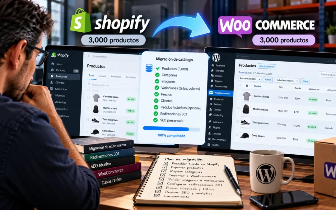 Migrar de Shopify a WooCommerce: el proceso real con 3,000 productos